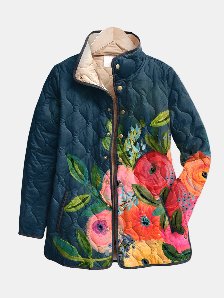 Michèle | Veste Matelassée Fleurs des Champs