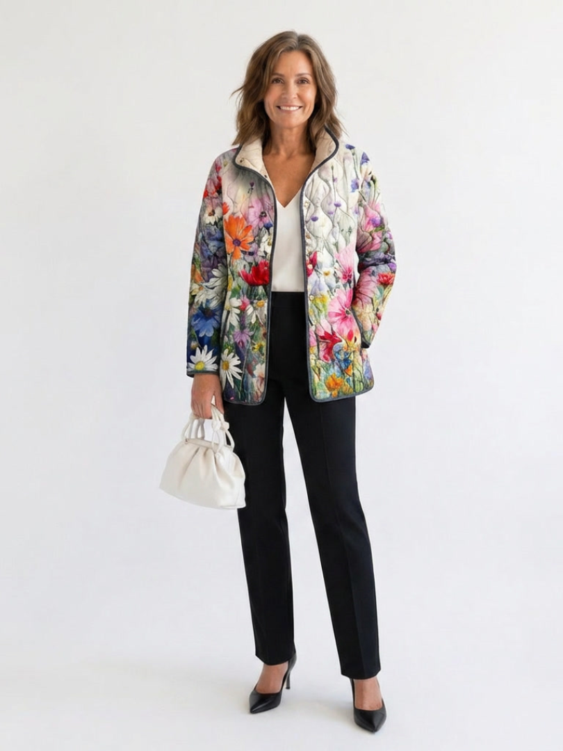 Michèle | Veste Matelassée Fleurs des Champs