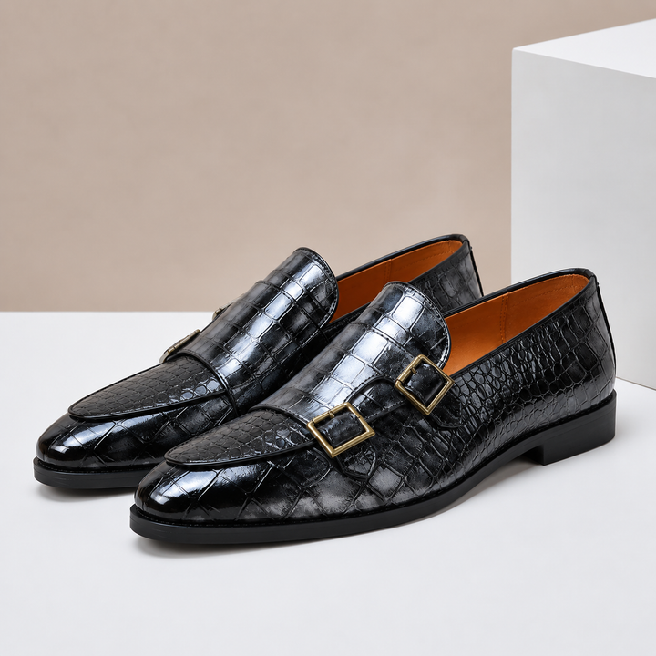 Théo | Mocassins Effet Croco Double Boucle