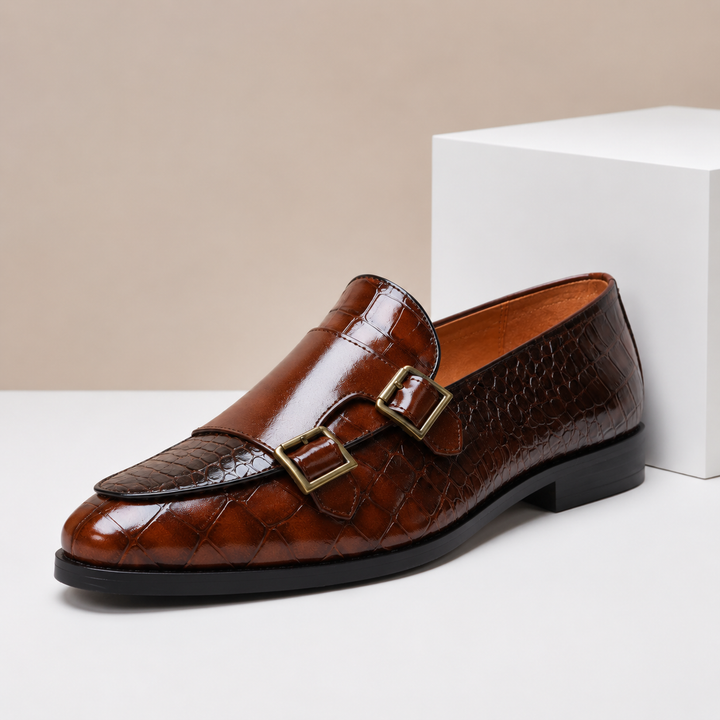 Théo | Mocassins Effet Croco Double Boucle