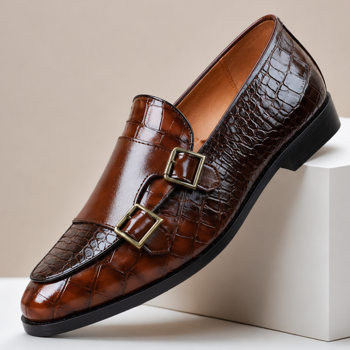 Théo | Mocassins Effet Croco Double Boucle