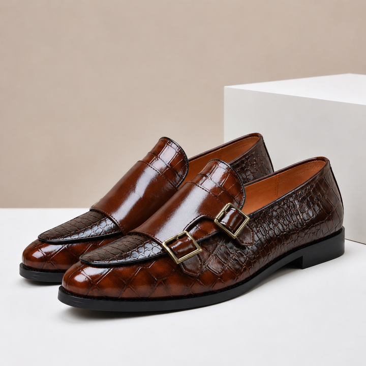 Théo | Mocassins Effet Croco Double Boucle
