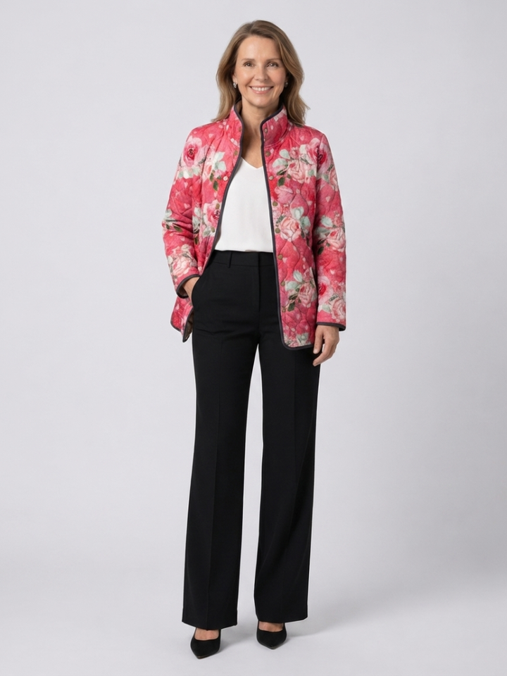 Michèle | Veste Matelassée Fleurs des Champs