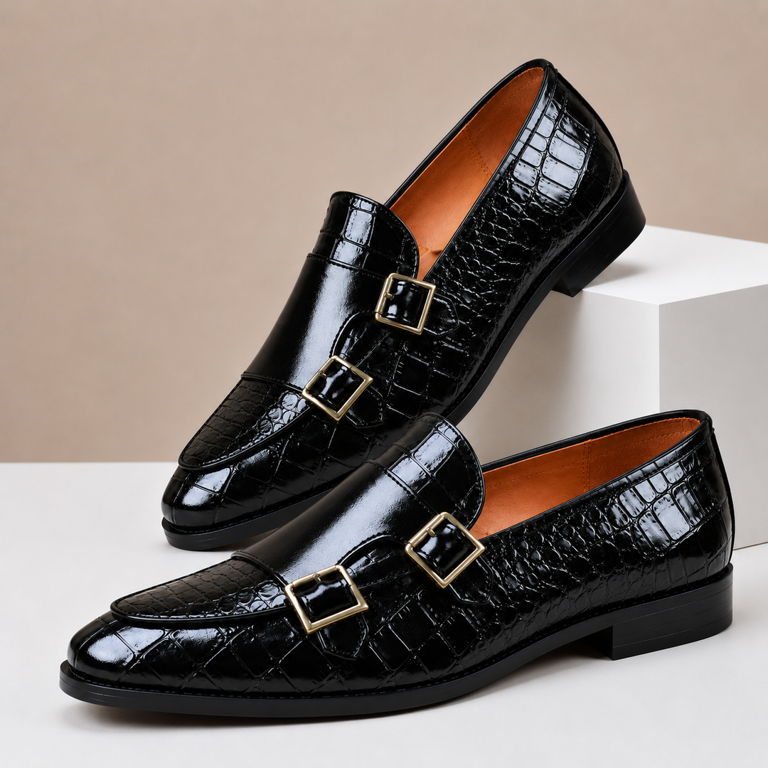 Théo | Mocassins Effet Croco Double Boucle