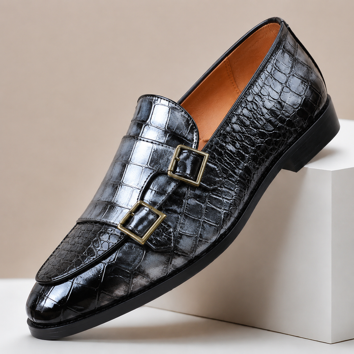 Théo | Mocassins Effet Croco Double Boucle
