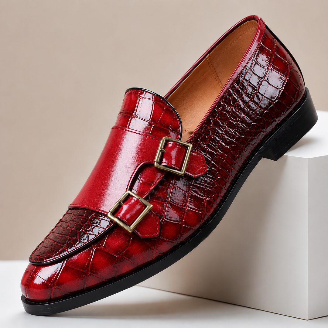 Théo | Mocassins Effet Croco Double Boucle