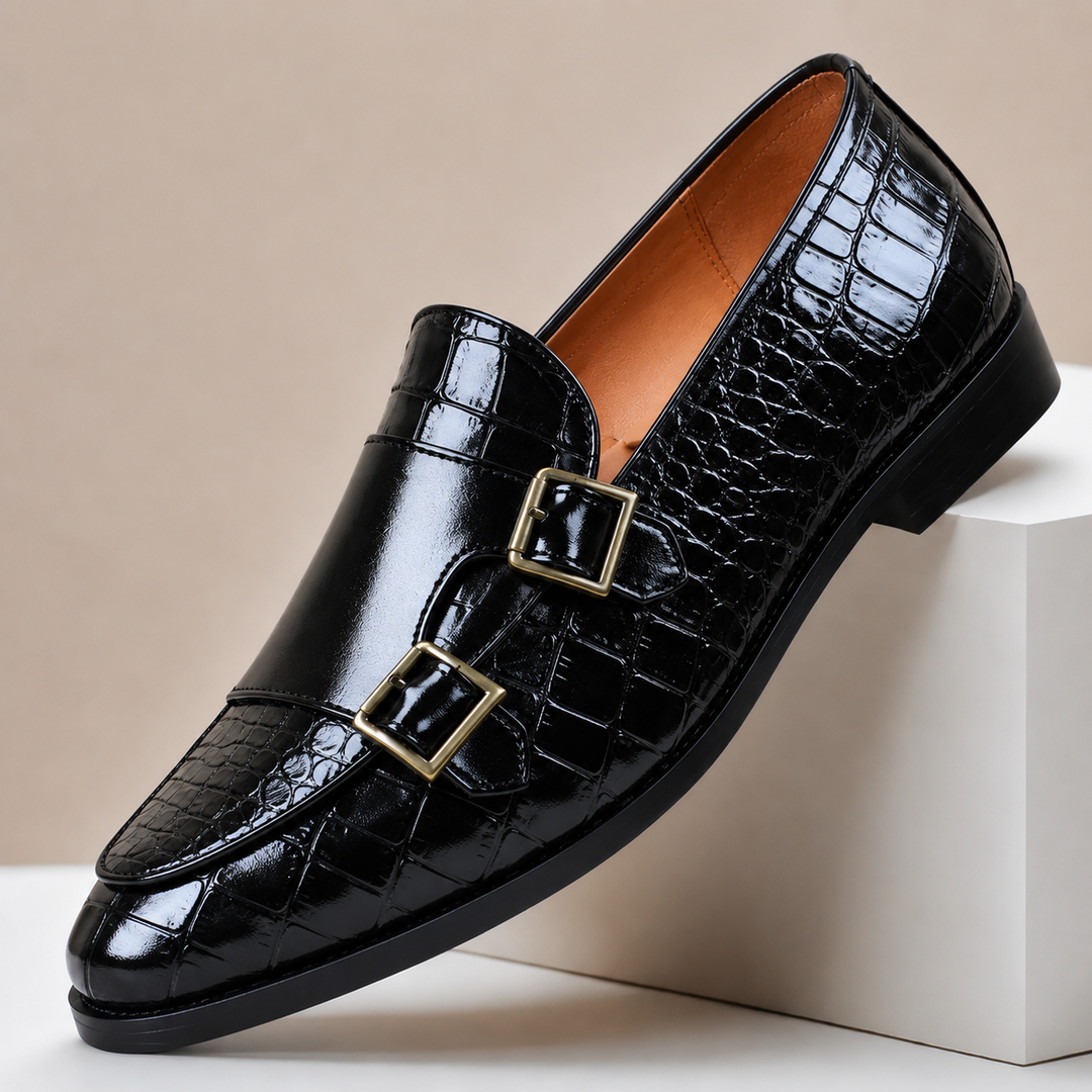 Théo | Mocassins Effet Croco Double Boucle