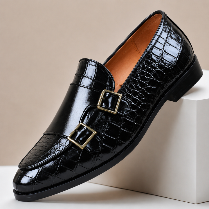 Théo | Mocassins Effet Croco Double Boucle