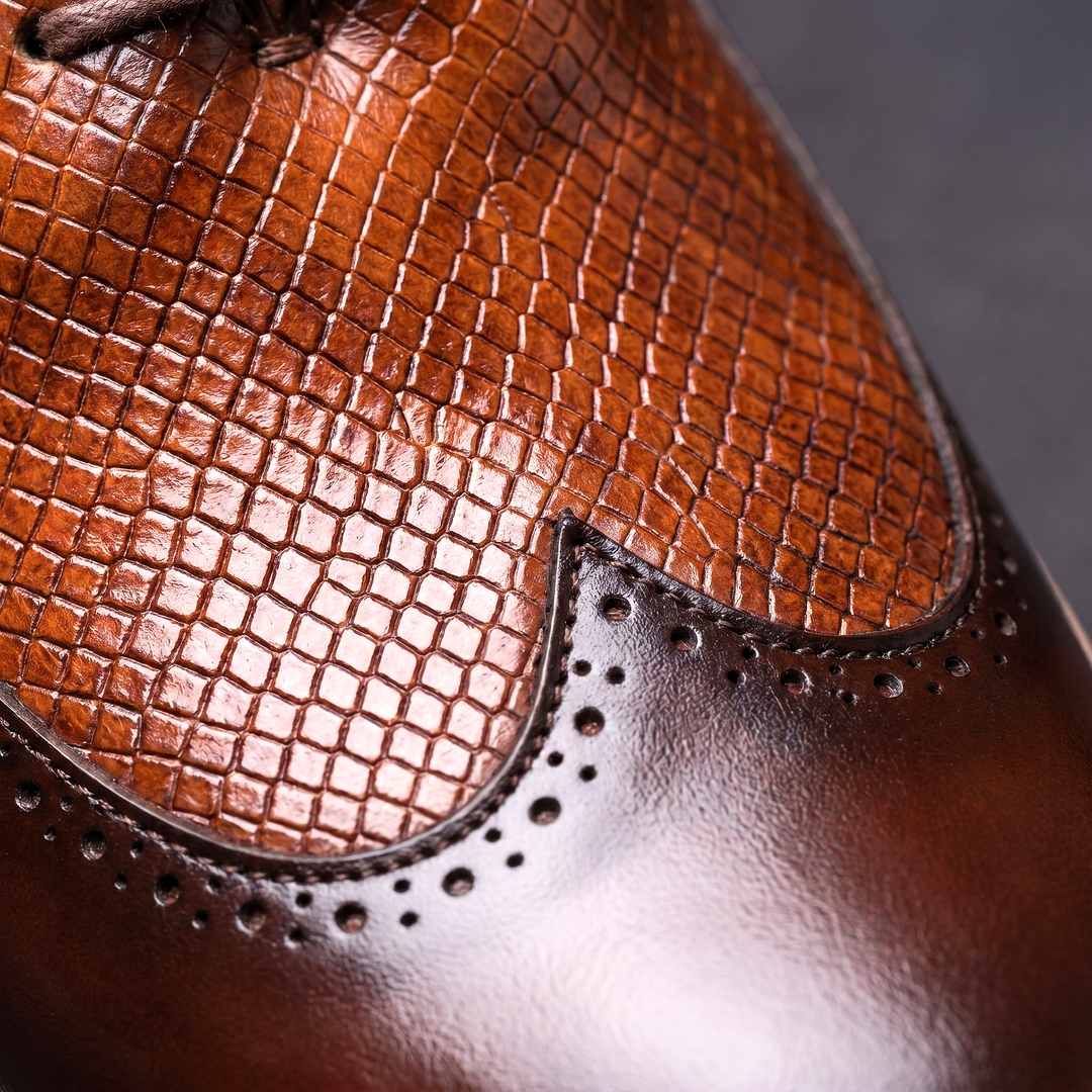 Cédric | Baskets Brogue Effet Croco