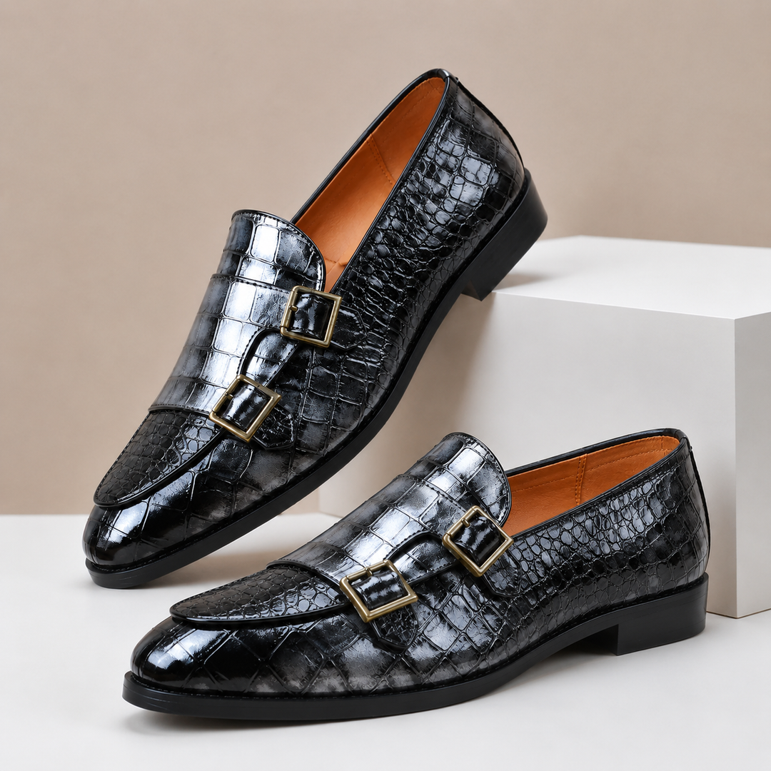 Théo | Mocassins Effet Croco Double Boucle