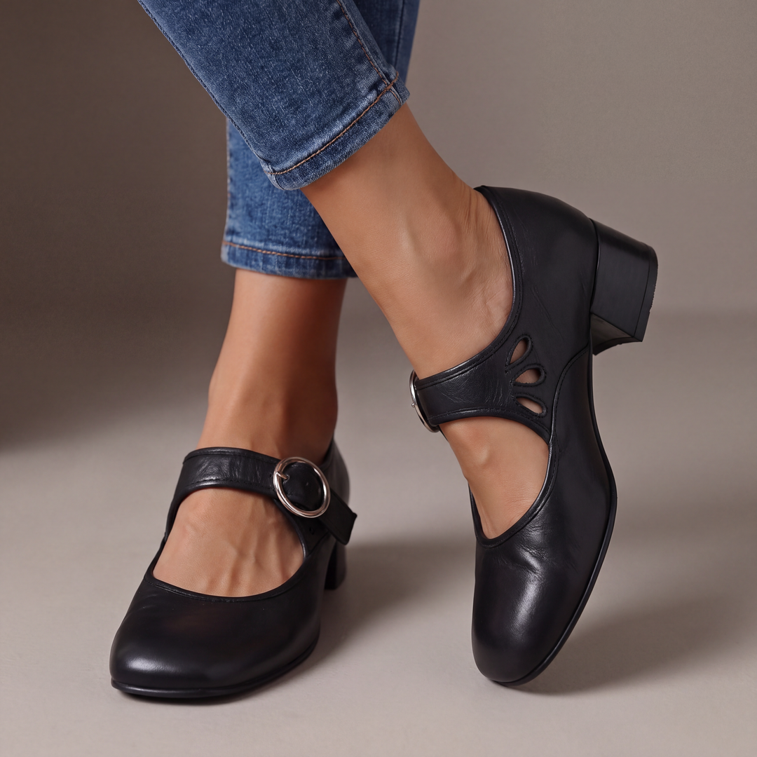 Colette™ | Babies en cuir à talon