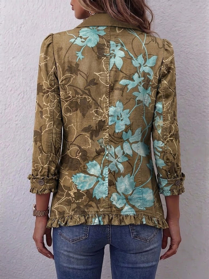 Inès | Veste Bohème Fleurie Vintage Dégradée à Volants