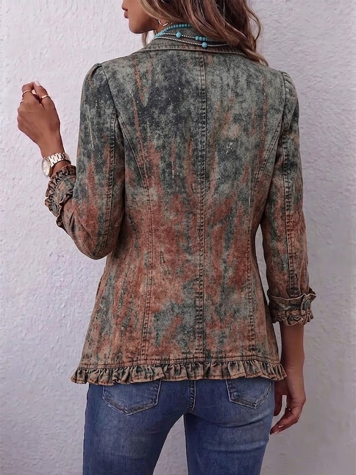 Maëlle | Veste Vintage Dégradée Texturée à Volants